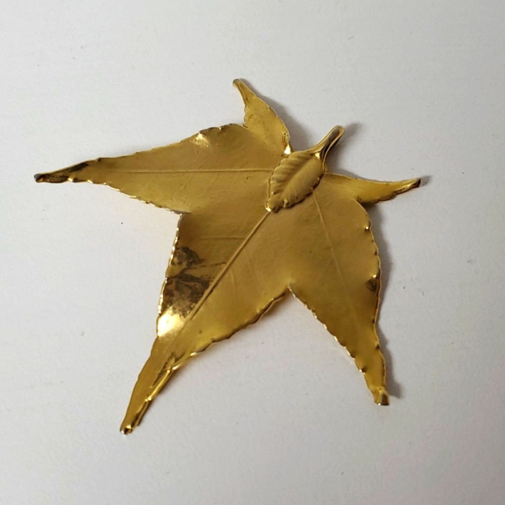 Gold Plated Japanese Maple Leaf Necklace Pendant